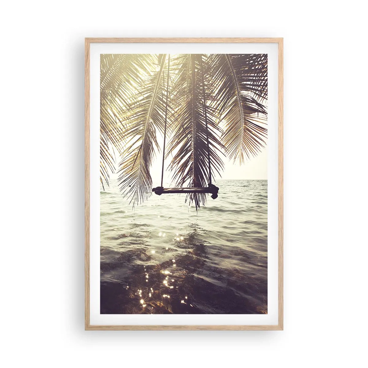 Affisch i ram av ljusek - Gunga i molnen hur mycket du vill - 61x91 cm
