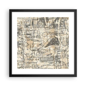 Affisch i svart ram - Väntar på avkodning - 40x40 cm