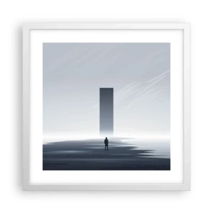 Affisch i vit ram - Möjlighet eller hot? - 40x40 cm