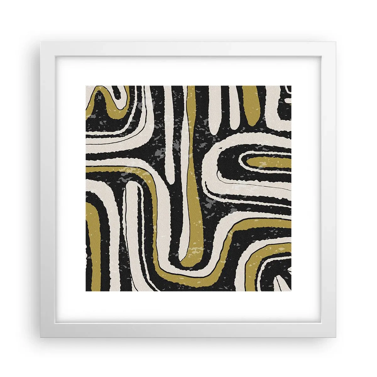 Affisch i vit ram - Komposition: stråk och gränder - 30x30 cm