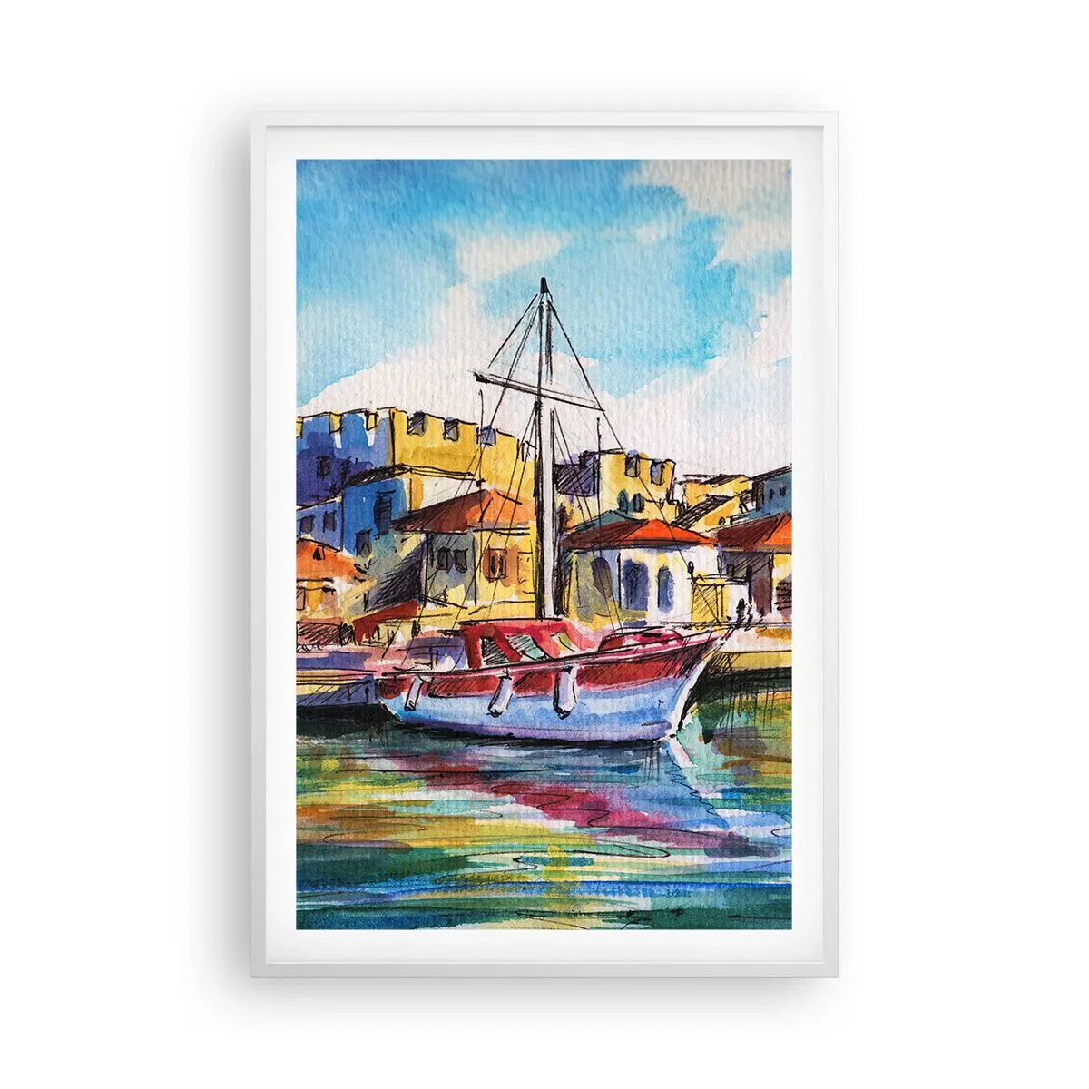 Affisch i vit ram - Regnbågseftermiddag - 61x91 cm