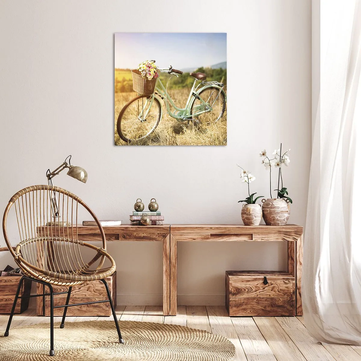 Canvastavla - Bild på duk - Jag stannar här en stund - 50x50 cm