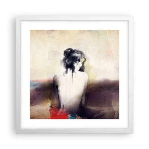 Affisch i vit ram - Moderata linjer, ovala former - 40x40 cm