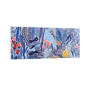 Glastavla - Bild på glas - Hawaii-trädgård - 100x40 cm