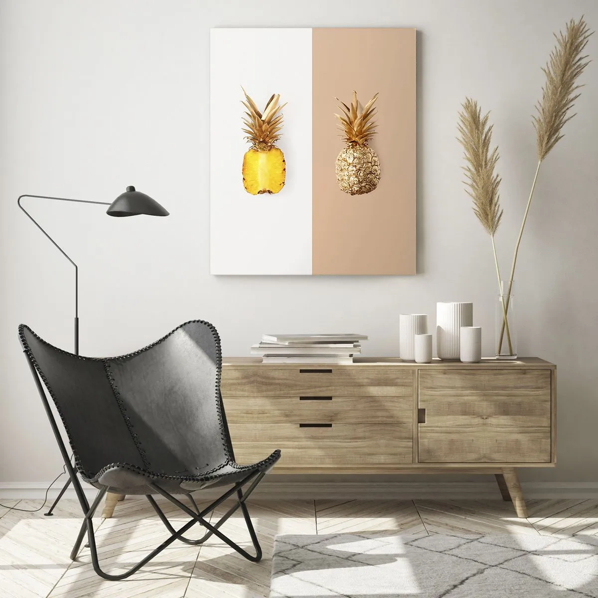Glastavla - Bild på glas - Ananas för oss - 70x100 cm