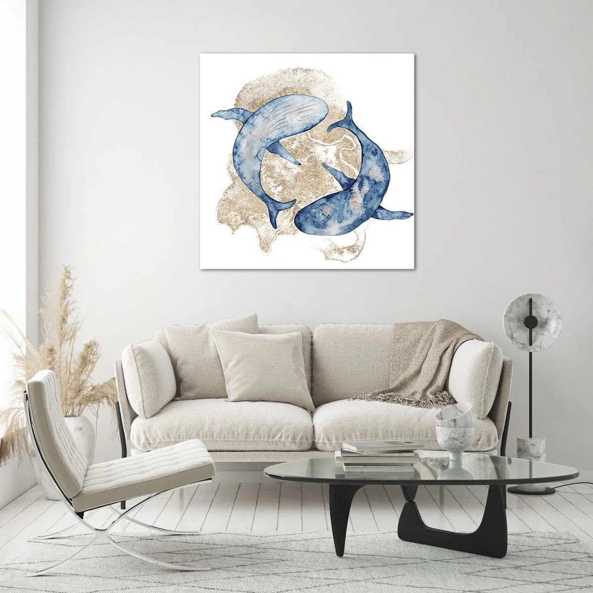 Glastavla - Bild på glas - Vänskap eller kärlek? - 70x70 cm