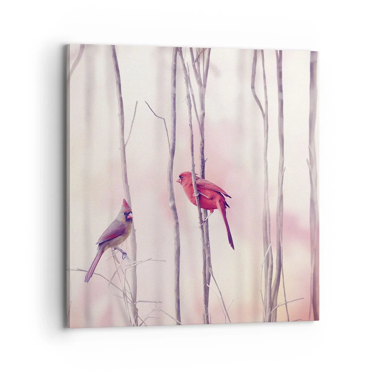 Canvastavla - Bild på duk - Rosa skogens saga - 70x70 cm