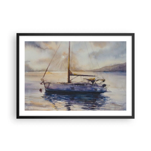 Affisch i svart ram - Kväll i viken - 70x50 cm