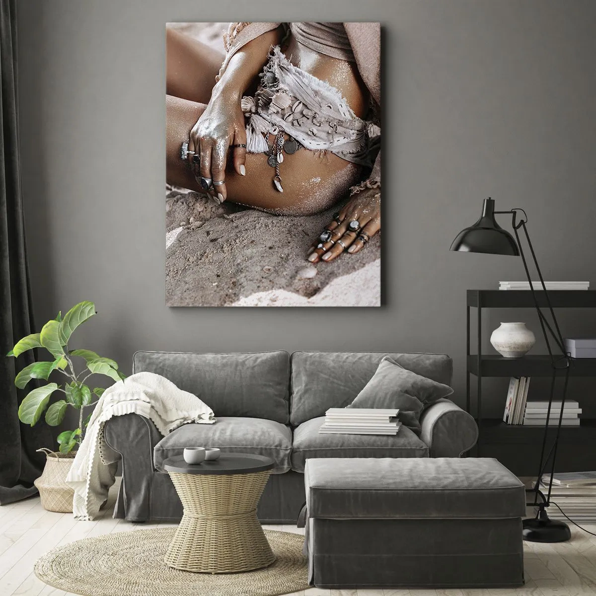 Canvastavla - Bild på duk - Utkastad av vågorna? - 45x80 cm