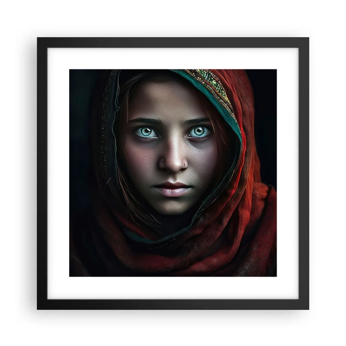 Affisch i svart ram - Östlig prinsessa - 40x40 cm