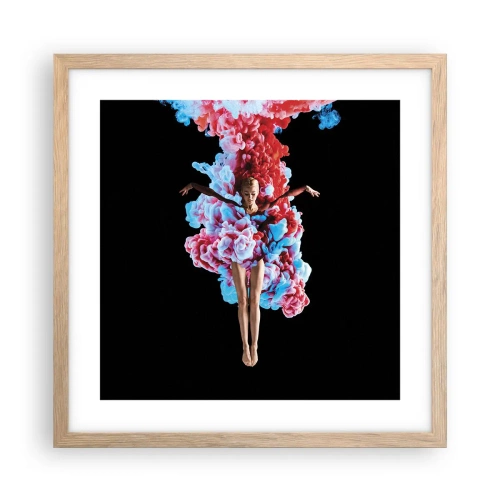 Affisch i ram av ljusek - Fullt blommande - 40x40 cm