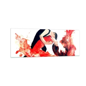 Glastavla - Bild på glas - Tango - den sensuella vågen - 140x50 cm