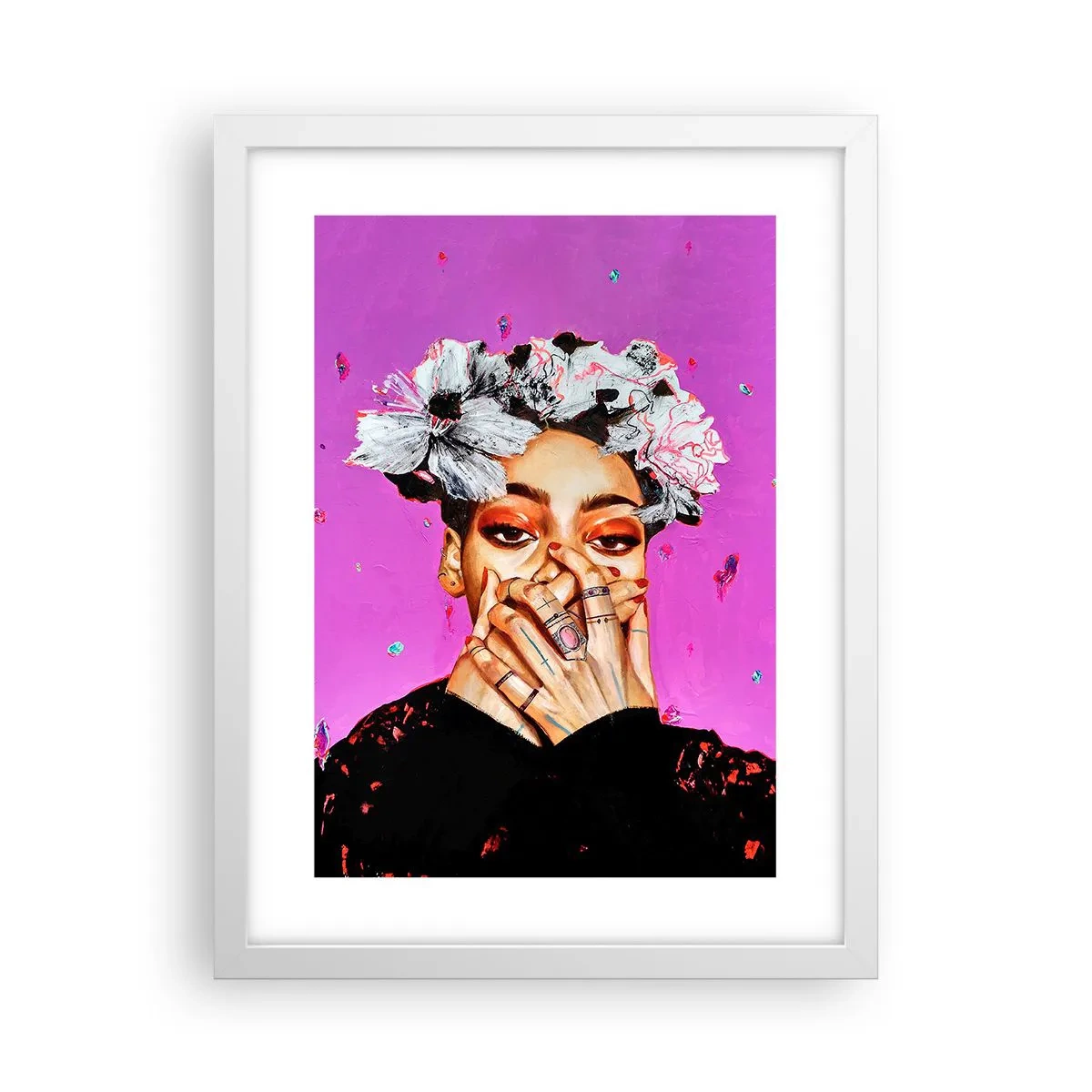 Affisch i vit ram - Lite galen - 30x40 cm