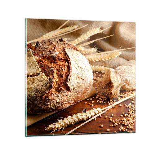 Glastavla - Bild på glas - Aptitlig, doftande, knaprig - 60x60 cm