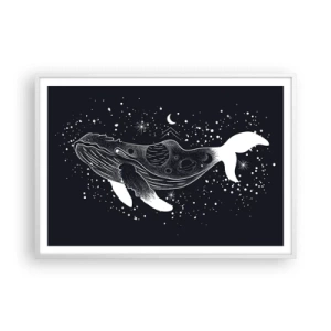 Affisch i vit ram - I universumets hav - 100x70 cm