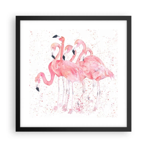 Affisch i svart ram - Rosa bandet - 40x40 cm