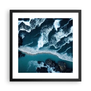 Affisch i svart ram - Insvept i vågorna - 40x40 cm