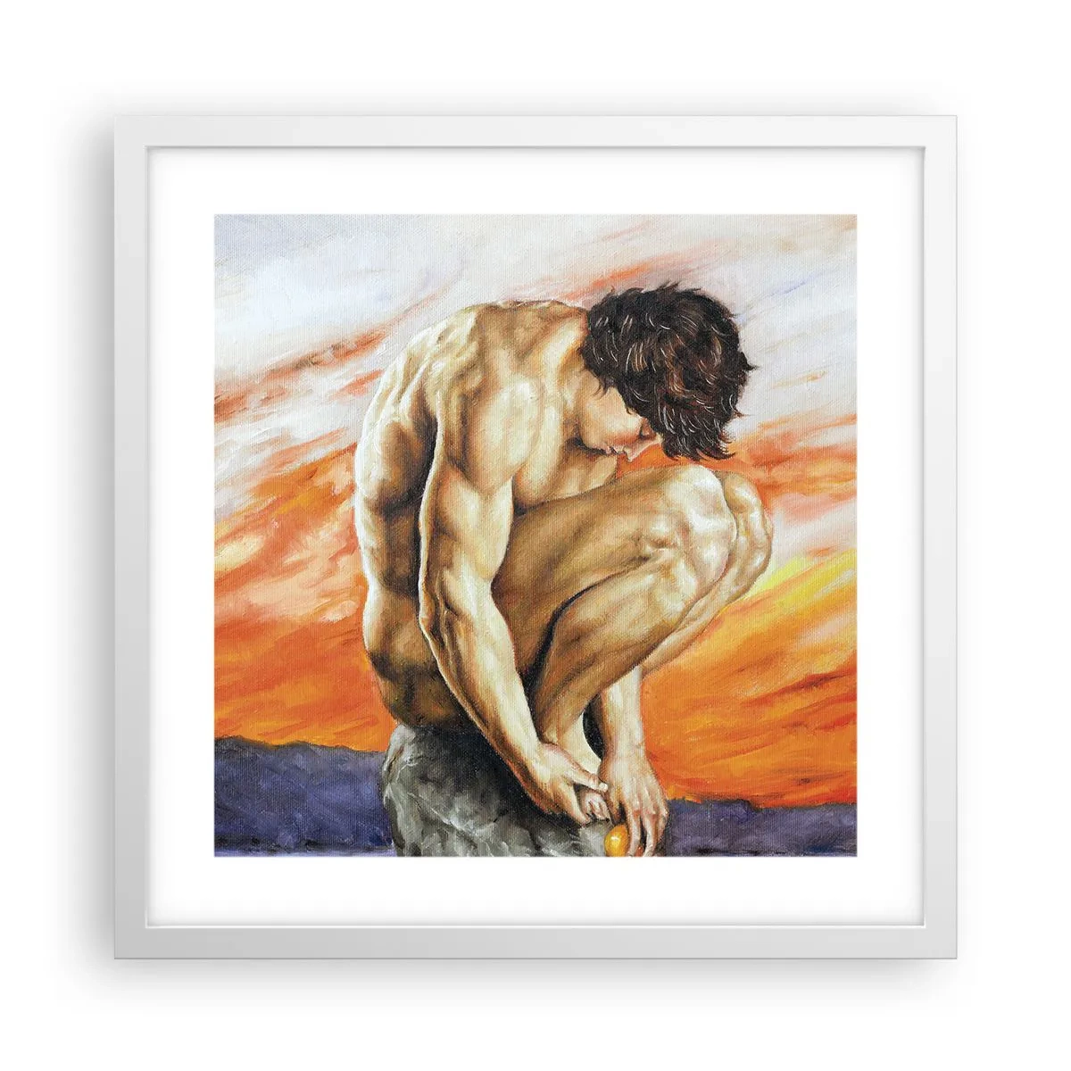 Affisch i vit ram - Försänkt i sig själv - 40x40 cm