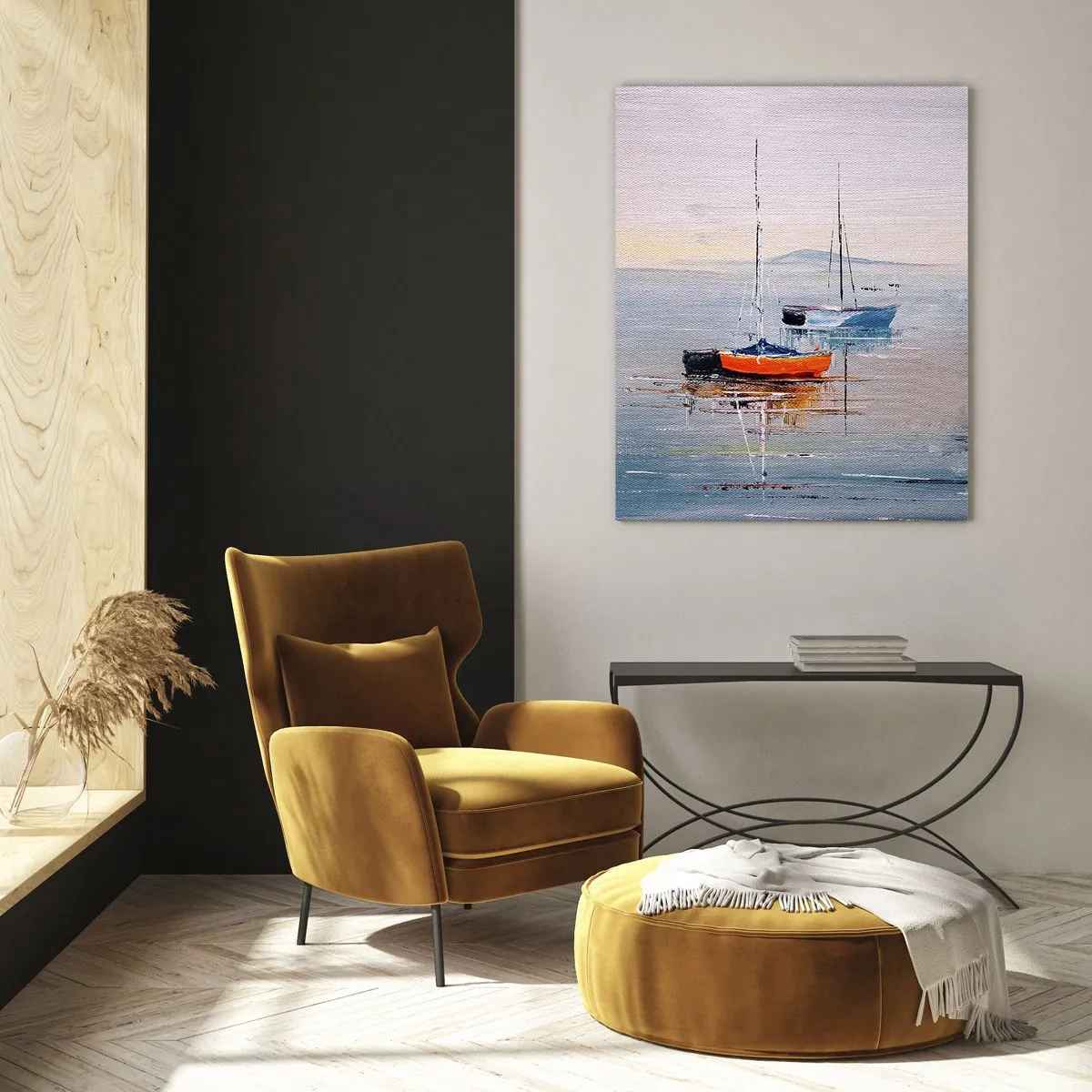 Glastavla - Bild på glas - En välförtjänt vila - 50x70 cm