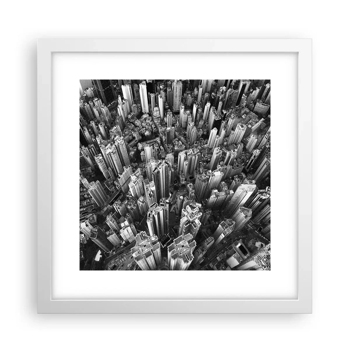 Affisch i vit ram - Hela tiden högre och högre - 30x30 cm