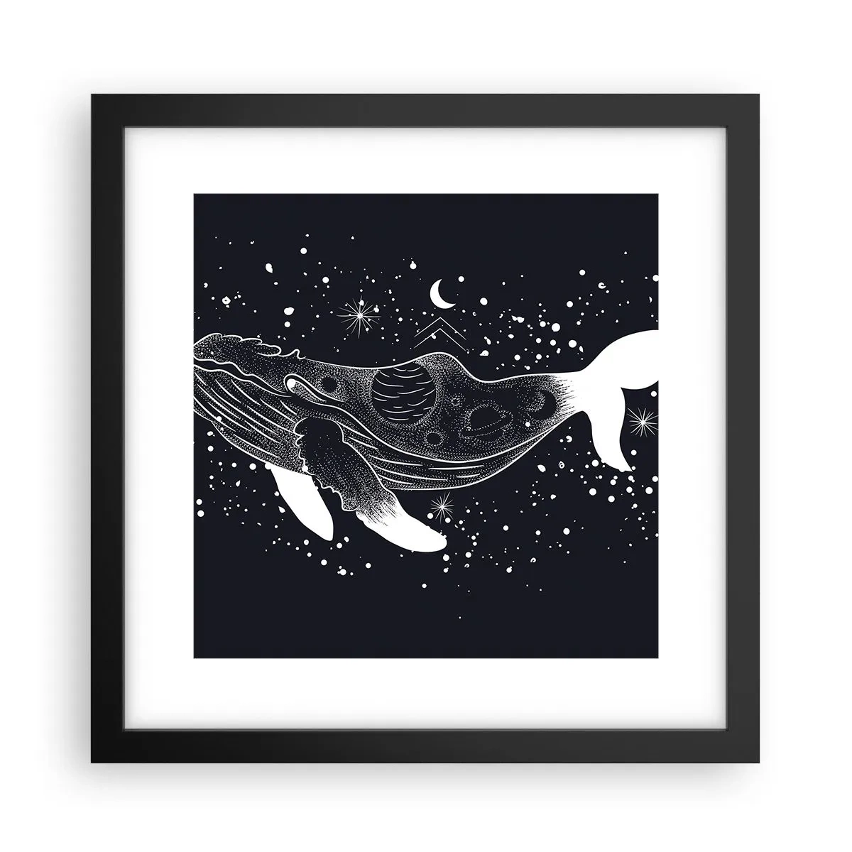 Affisch i svart ram - I universumets hav - 30x30 cm