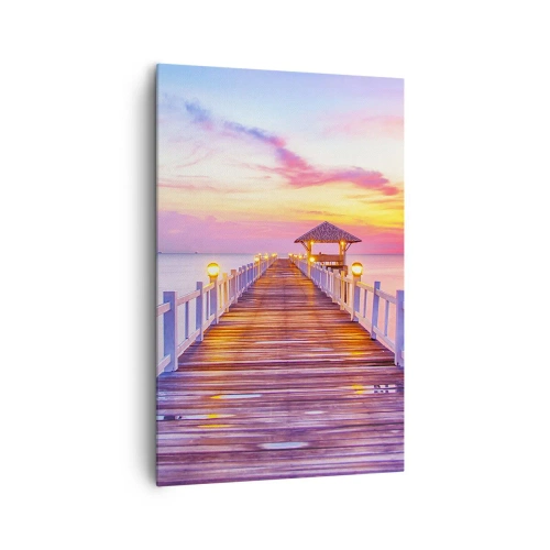 Canvastavla - Bild på duk - Kvällens lila-guld tystnad - 80x120 cm