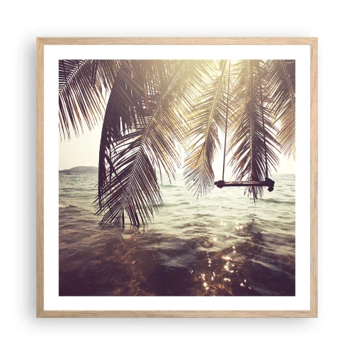 Affisch i ram av ljusek - Gunga i molnen hur mycket du vill - 60x60 cm