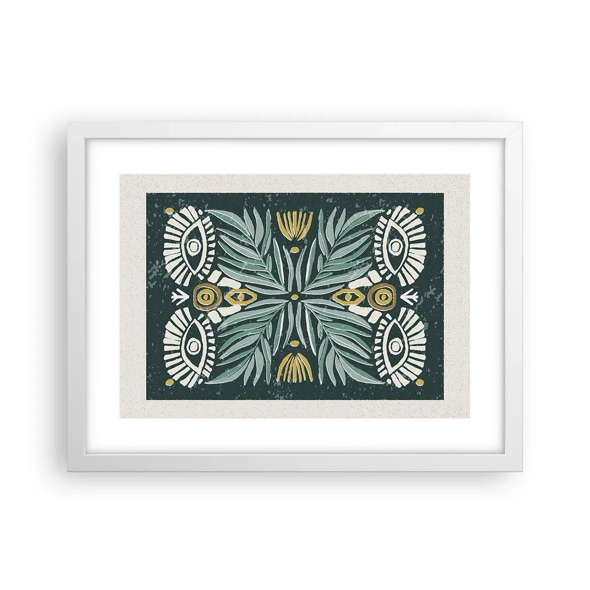 Affisch i vit ram - Som ett folkligt mönster - 40x30 cm
