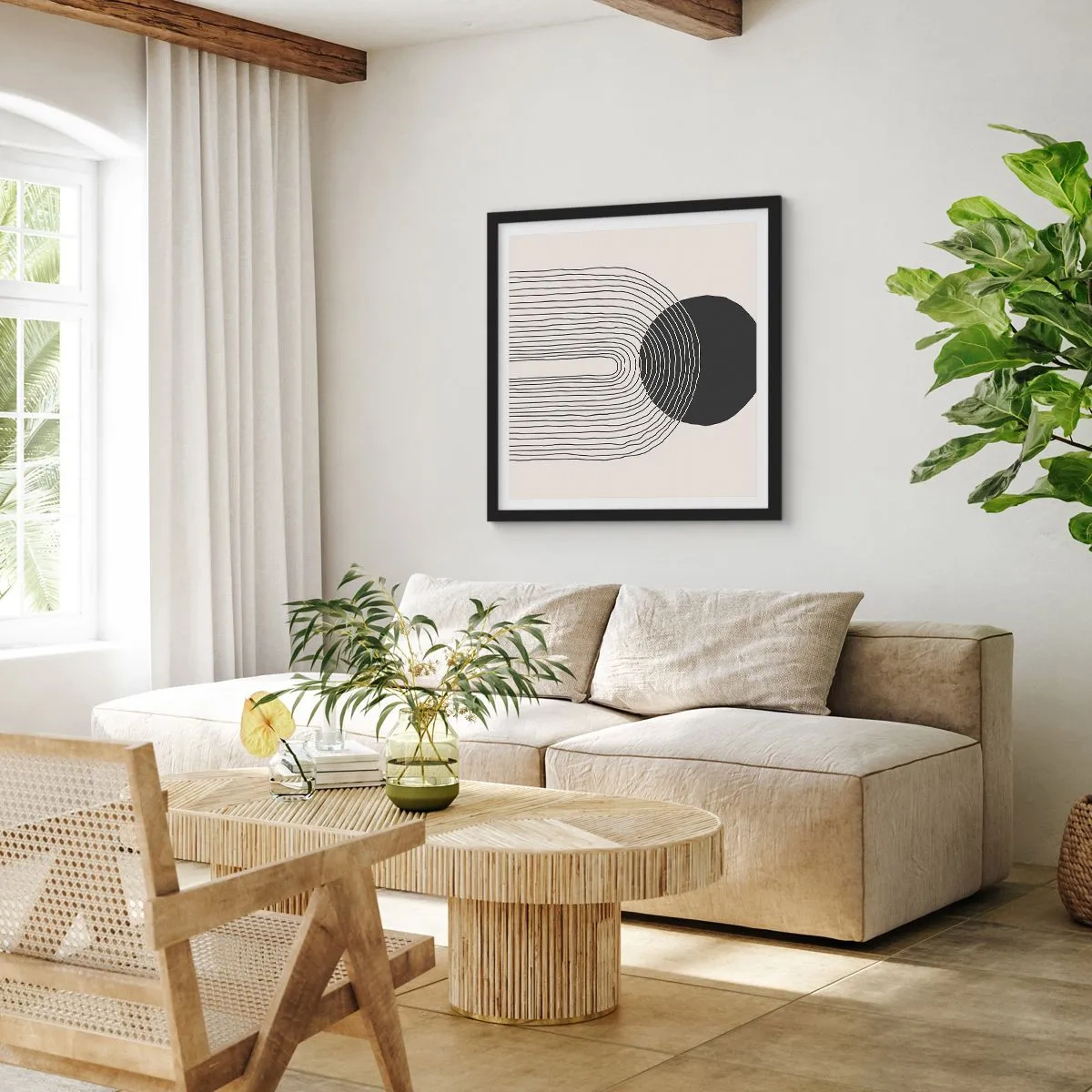 Affisch i svart ram - Darr och säkerhet - 40x40 cm