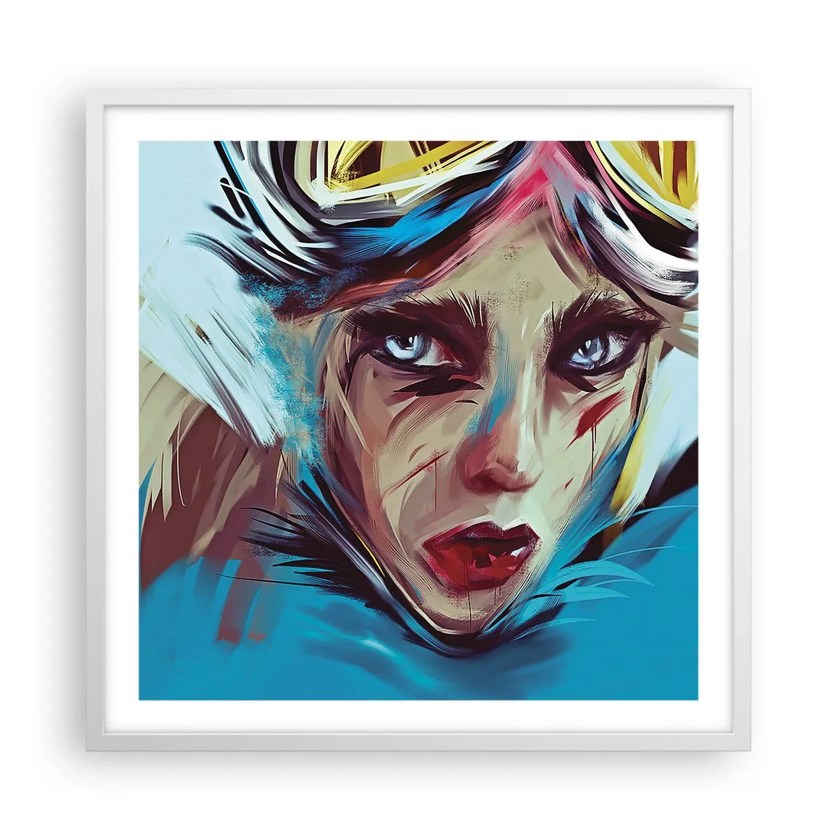 Affisch i vit ram - Vägkämpe - 60x60 cm