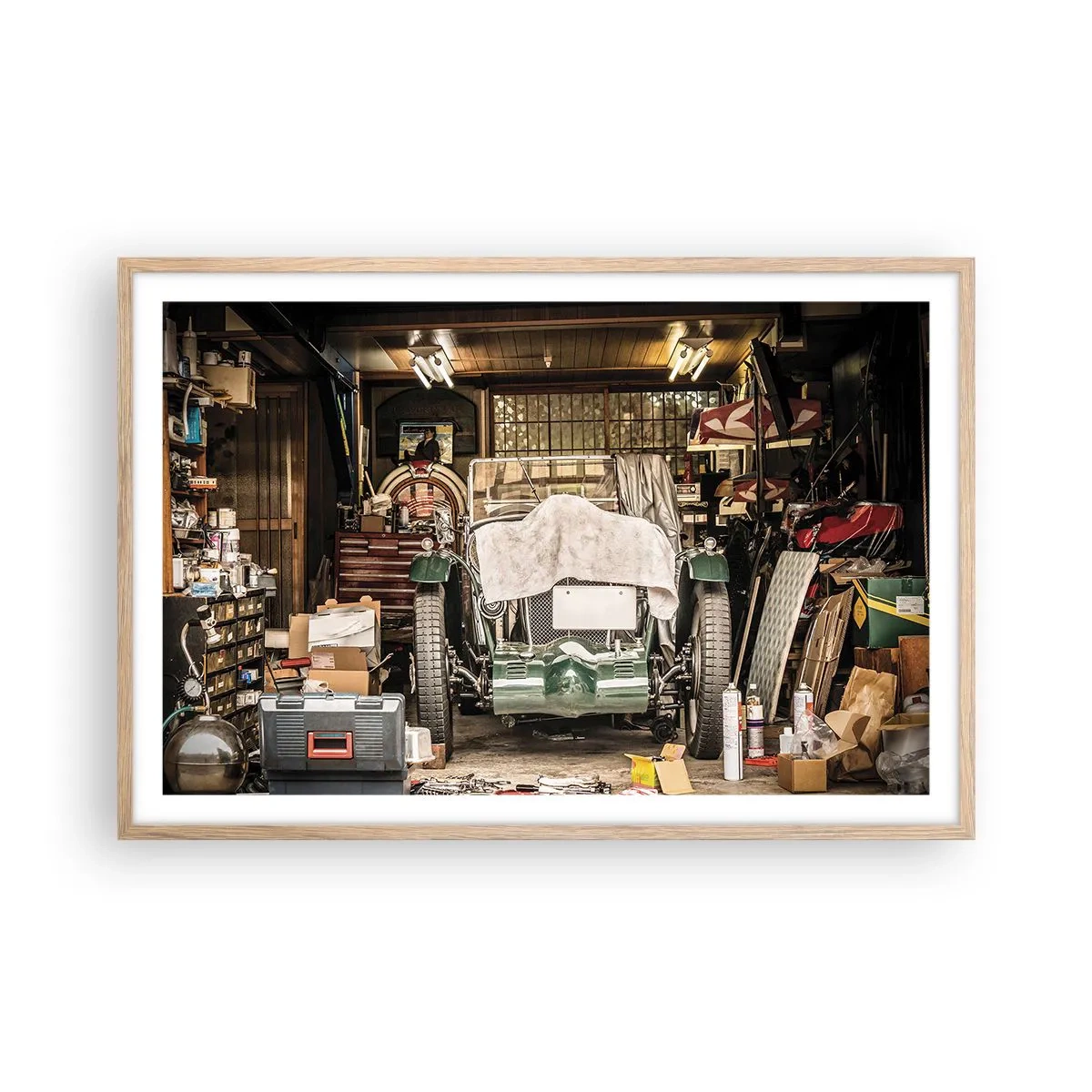 Affisch i ram av ljusek - Tillbaka till det förflutna - 91x61 cm