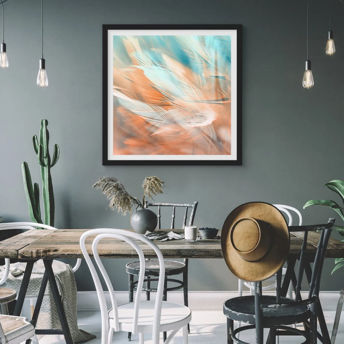 Affisch i svart ram - I mildhetens land - 60x60 cm