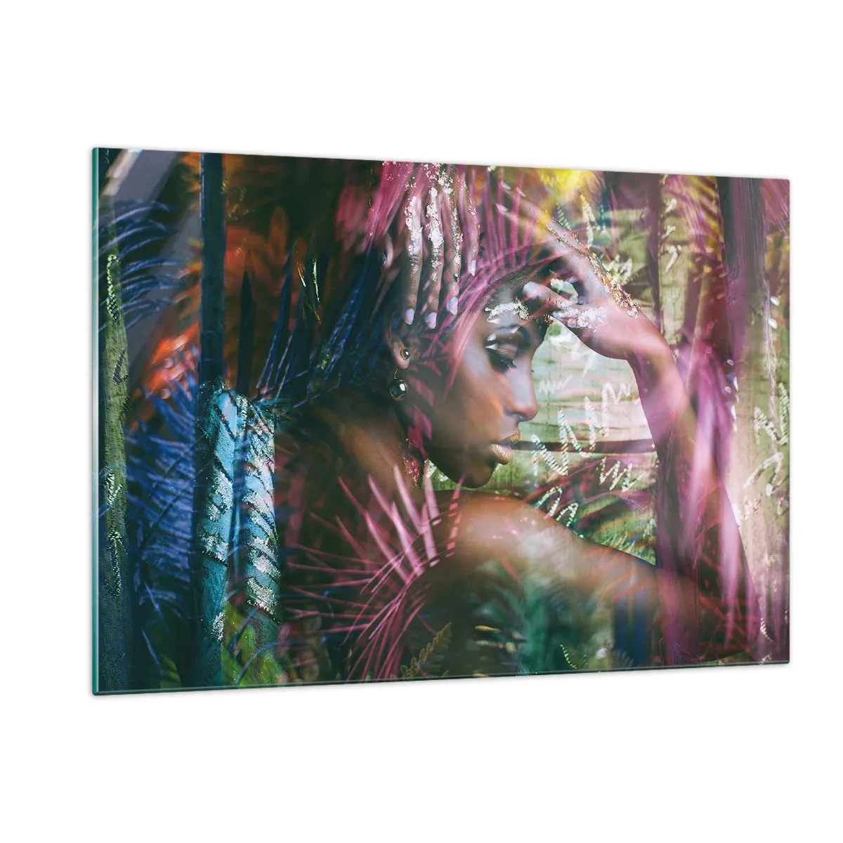 Glastavla - Bild på glas - Moder Naturen i djungeln - 120x80 cm