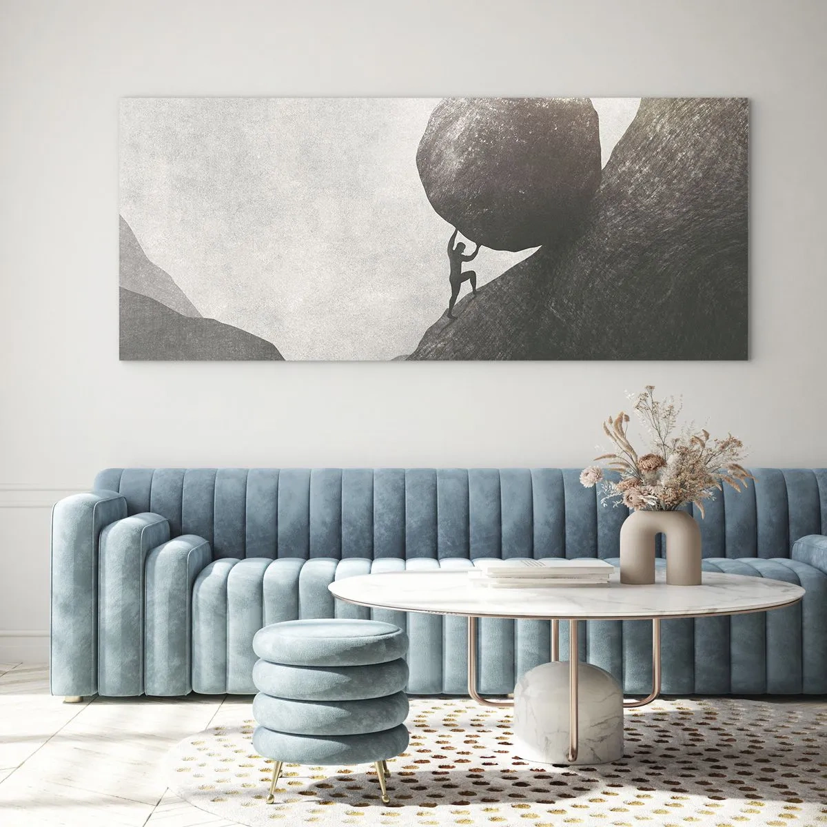 Glastavla - Bild på glas - Jag tror i strid mot hoppet - 160x50 cm