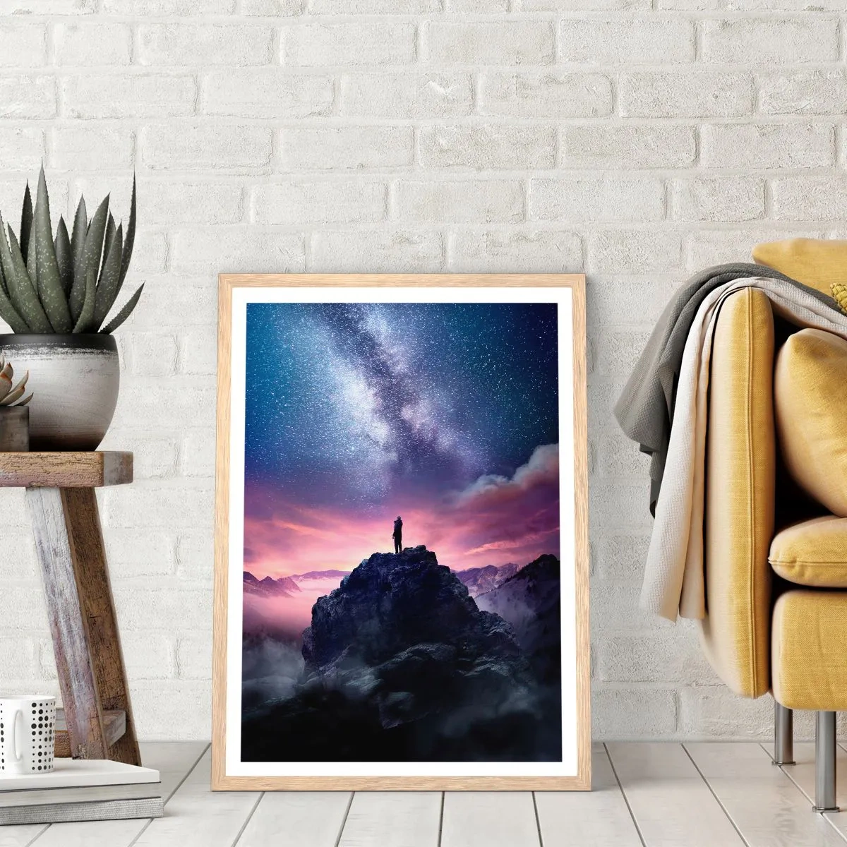 Affisch i ram av ljusek - Och han kände livet - 70x100 cm