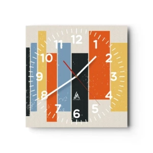 Väggklocka - Klocka på glas - Inspelning av musik - 30x30 cm
