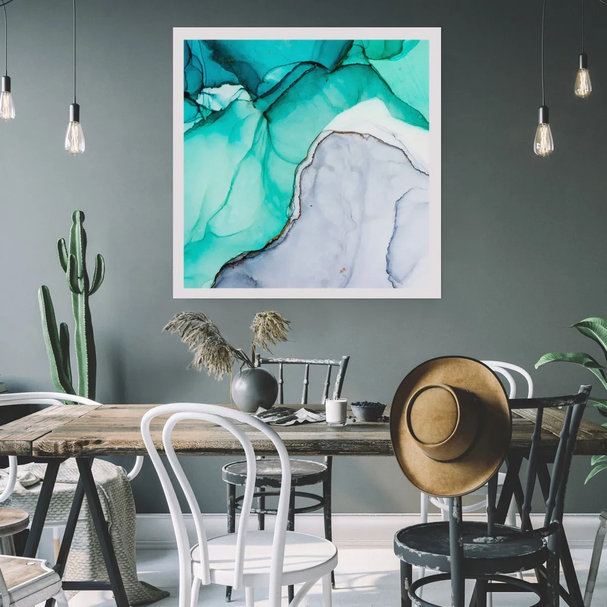 Affisch - En studie i turkos - 40x40 cm