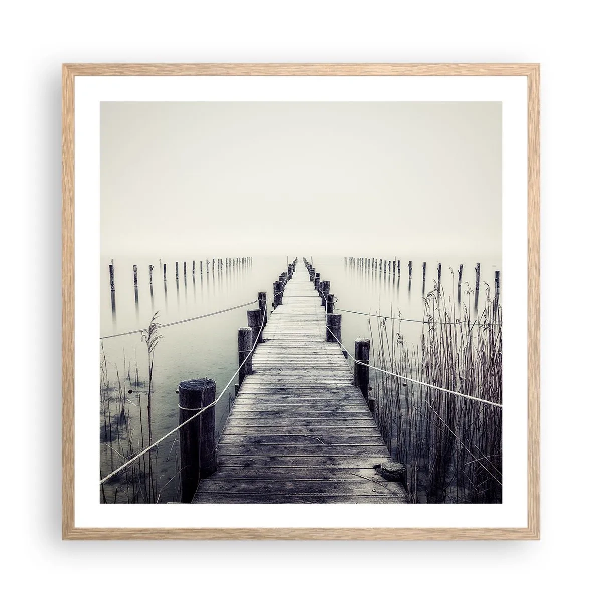 Affisch i ram av ljusek - Fördjupa dig i frid - 60x60 cm