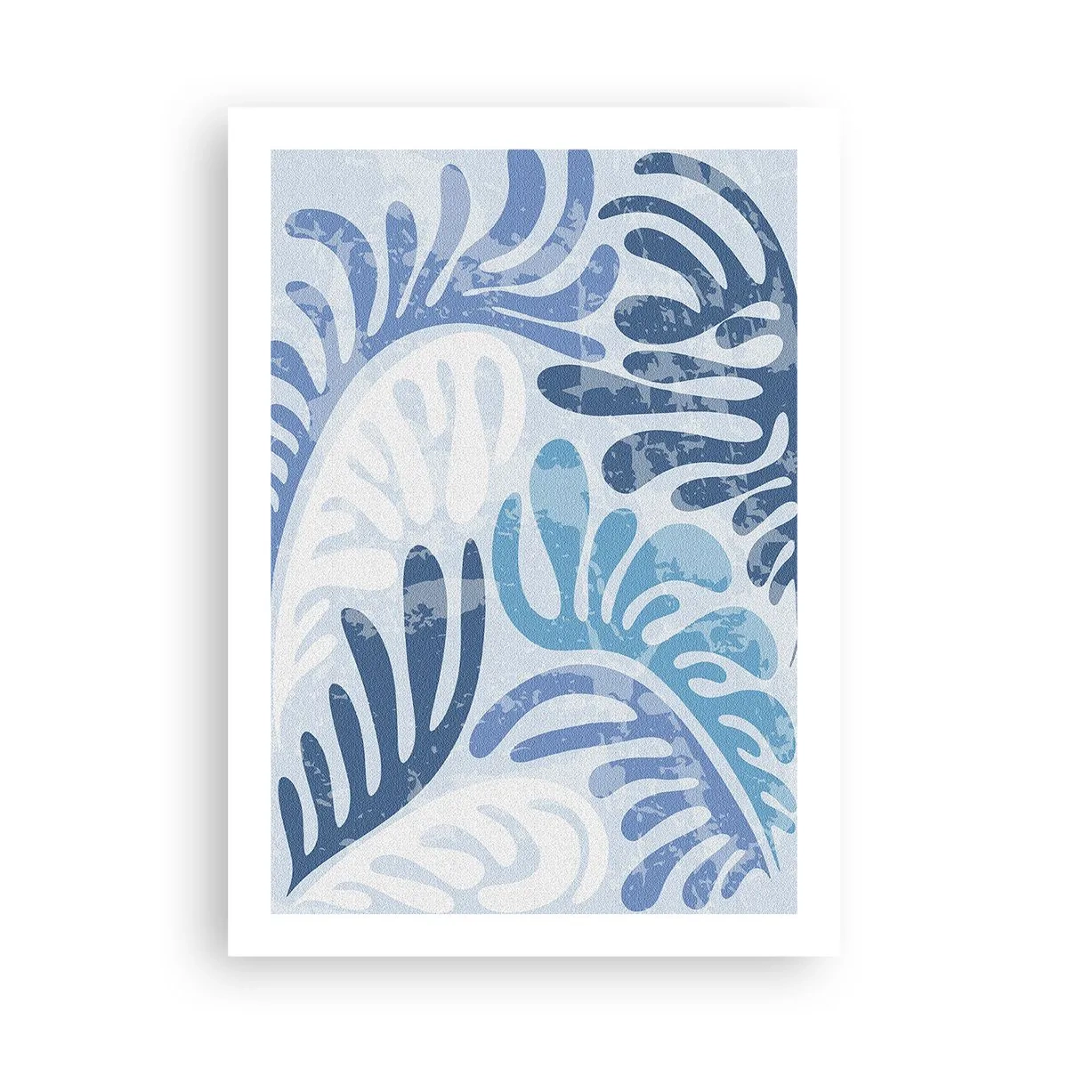 Affisch - Blåa ormbunkar - 50x70 cm