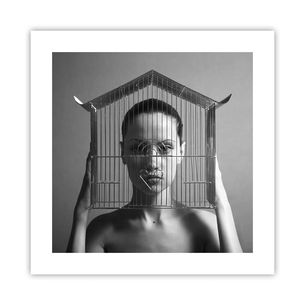 Affisch - Något surrealistisk porträtt - 40x40 cm