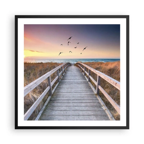 Affisch i svart ram - Startbana - 60x60 cm