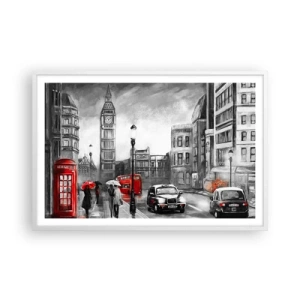 Affisch i vit ram - Inte alls en grå stad - 91x61 cm