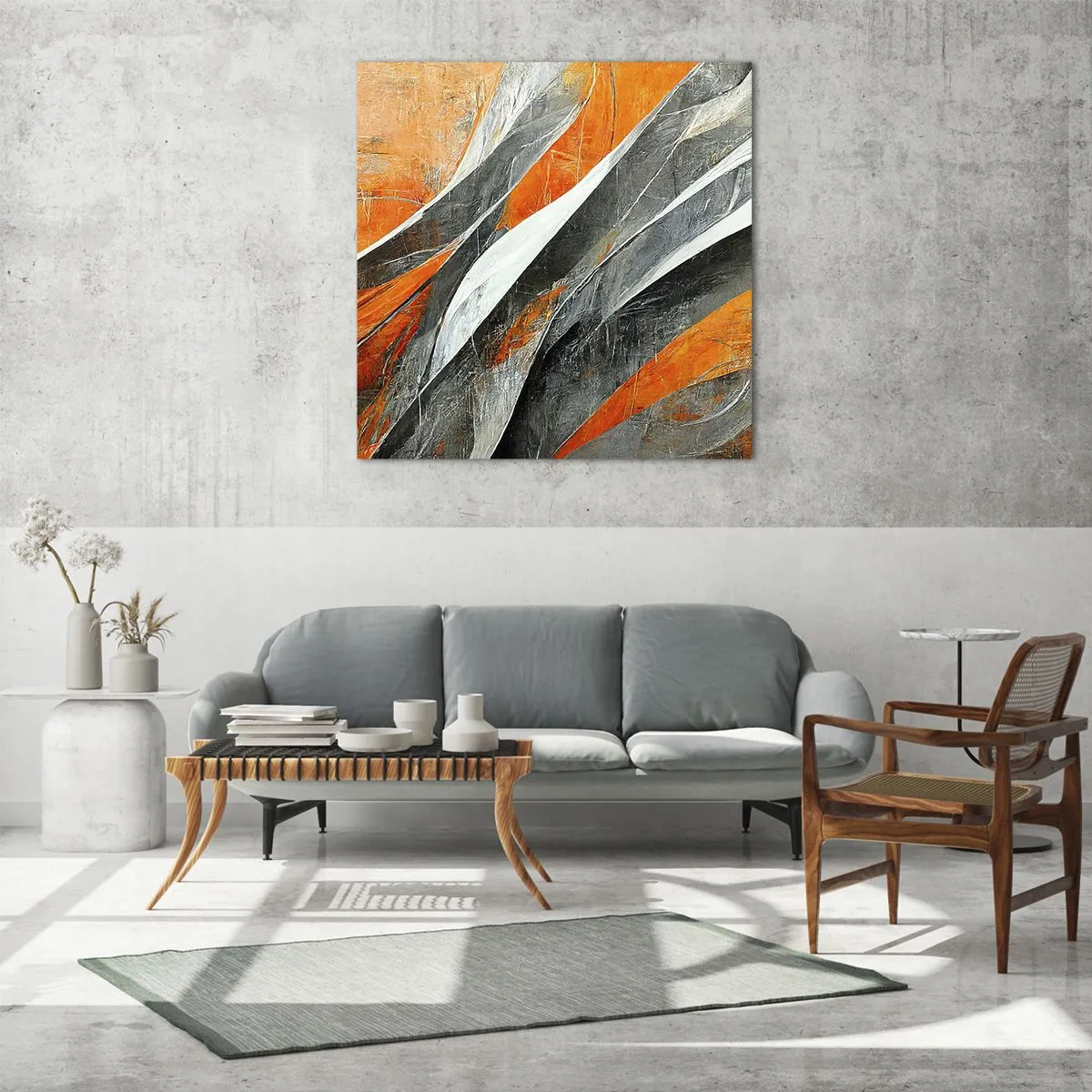 Glastavla - Bild på glas - Värme och kyla - 30x30 cm