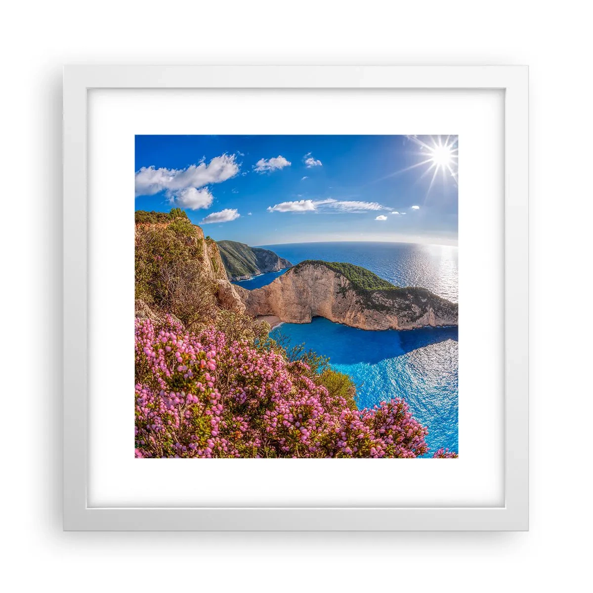 Affisch i vit ram - Min stora grekiska semester - 30x30 cm