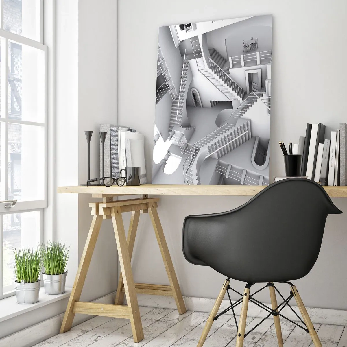 Glastavla - Bild på glas - Rummets paradoxer - 50x70 cm