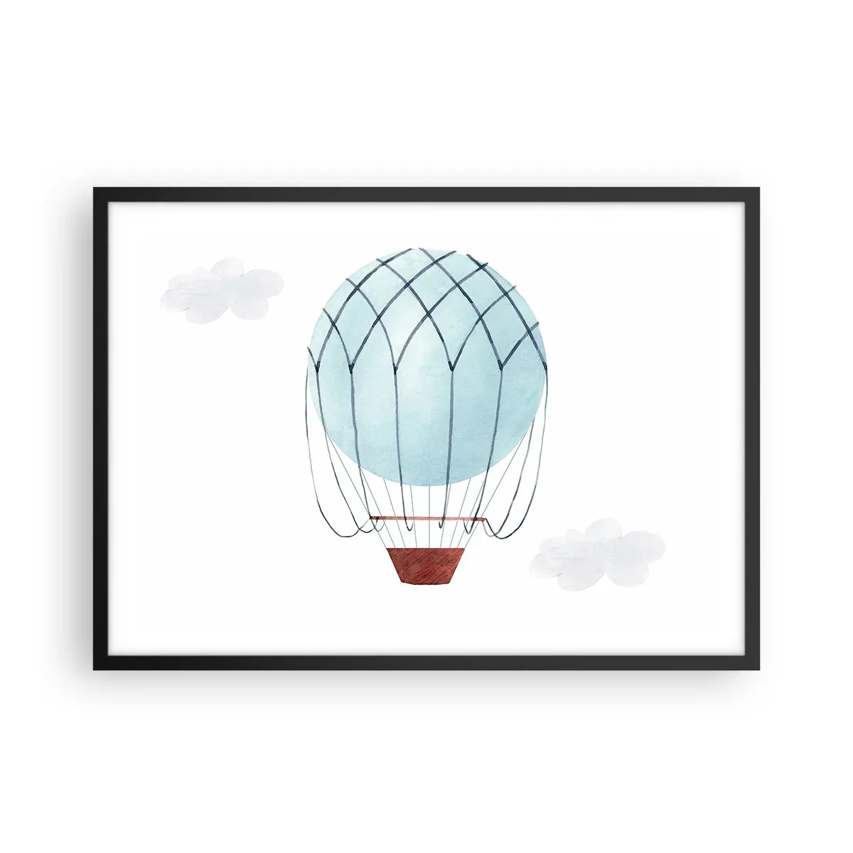 Affisch i svart ram - Hel i molnen - 70x50 cm