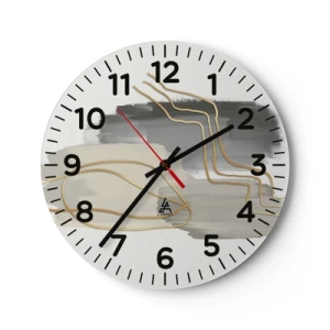 Väggklocka - Klocka på glas - Varaktighet och rörelse - 40x40 cm