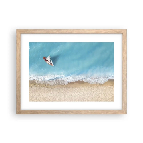 Affisch i ram av ljusek - På gränsen mellan blå och guld - 40x30 cm