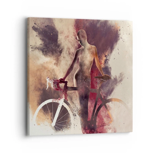 Canvastavla - Bild på duk - Cyklelsjäl i marmorform - 40x40 cm