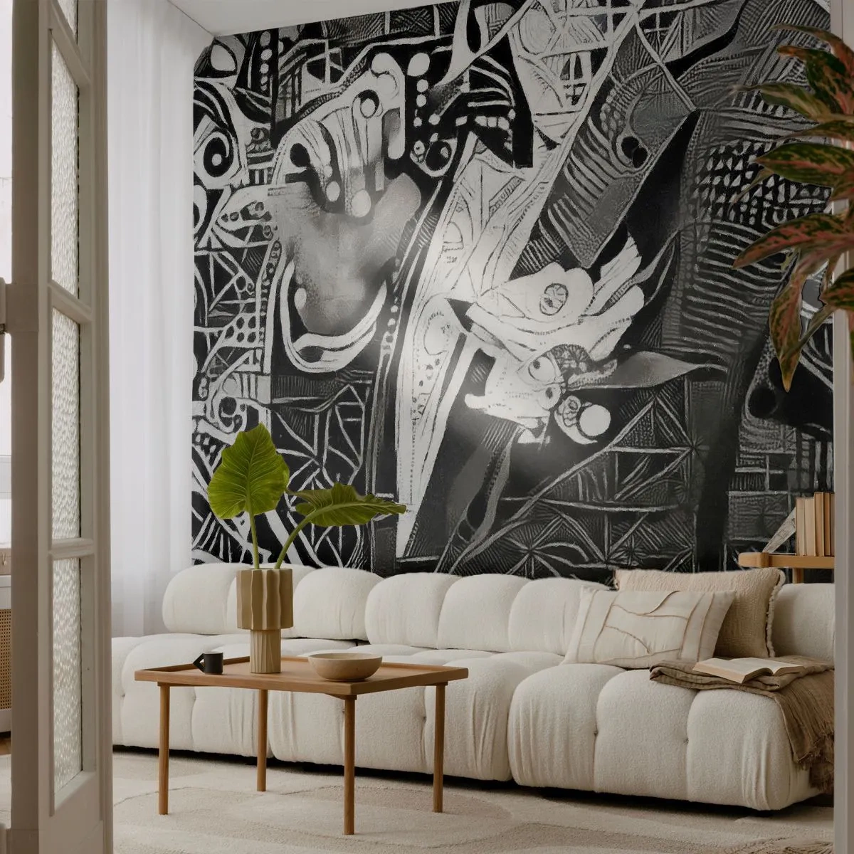 Självhäftande Fototapet Deluxe Sticker - Gråmänniska? - Man, Kubism, Mode - 250x175 cm